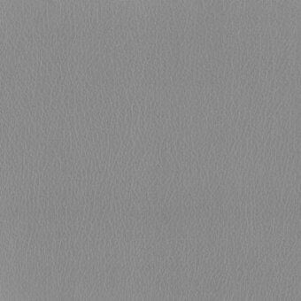 Leather texture sample in metal grey with a fine, irregular grain pattern; studio shot displaying material characteristics and product code.